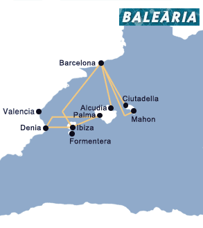 Balearia Ferries Route Map