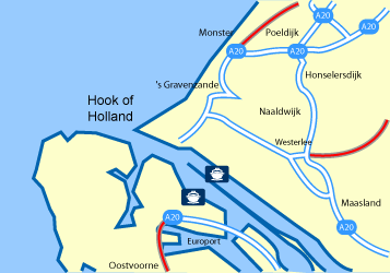 Hook of Holland Ferry Port Map
